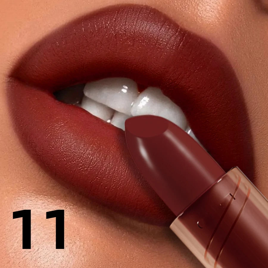 14-color Matte Lipstick  Red Lip Stick Waterproof Sexy Korean Makeup Lip Tint Brown Pink Lip Cosmetic Long Lasting Lip Gloss