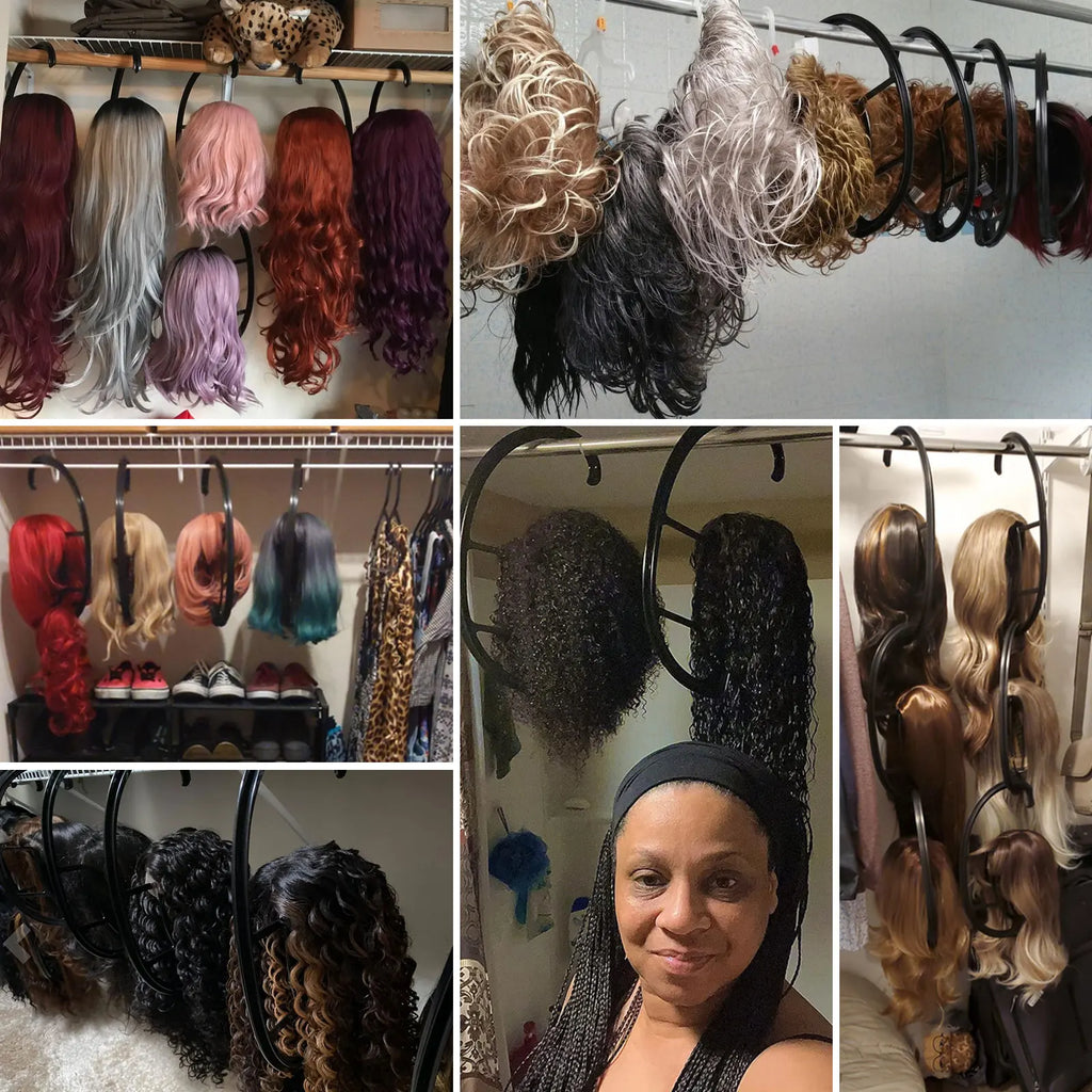 Wig Hanger Portable Hanging Wig Stand for Wigs and Hats Collapsible Wig Dryer Durable Wig Hanging stand Collapsible Wig