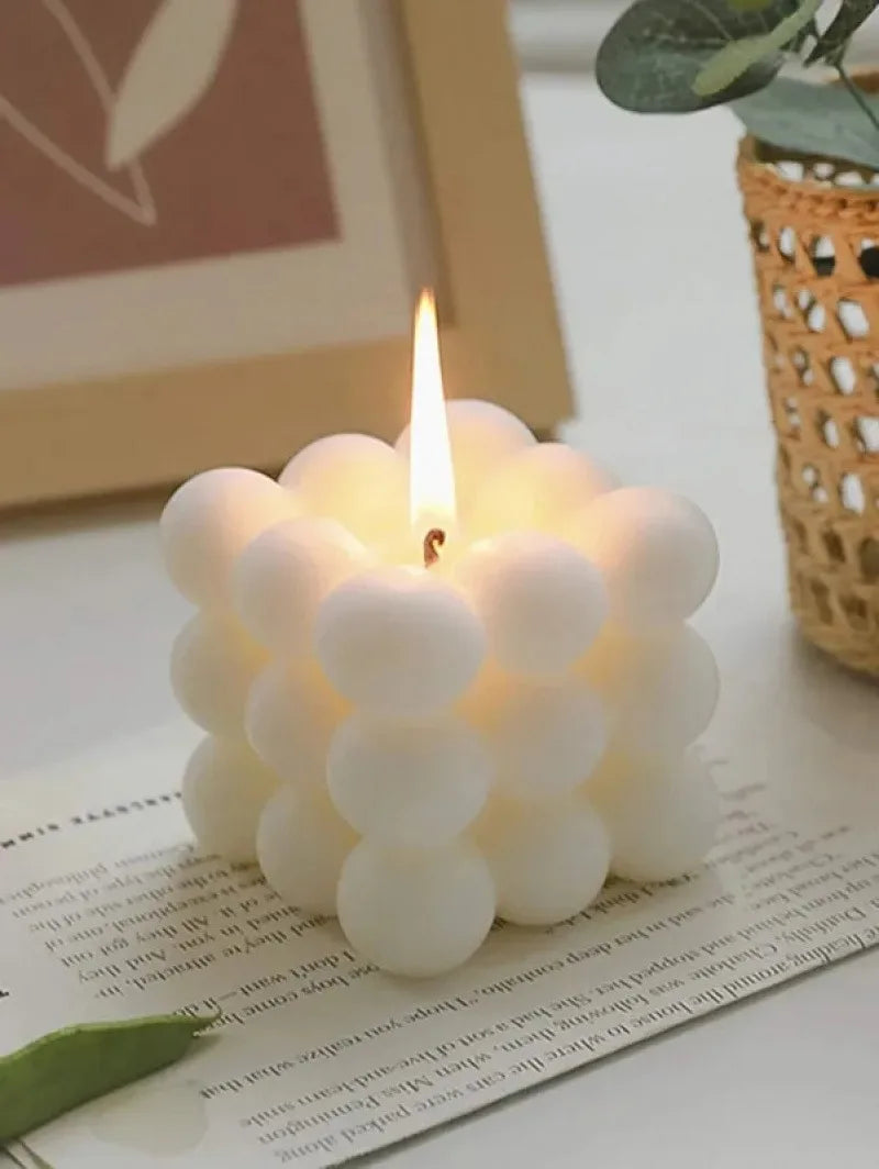 1pc Creative Ball-Shaped Soy Wax Magic Cube Aromatherapy Candle, High-End Wedding Favor Gift, Handmade Decorative Object