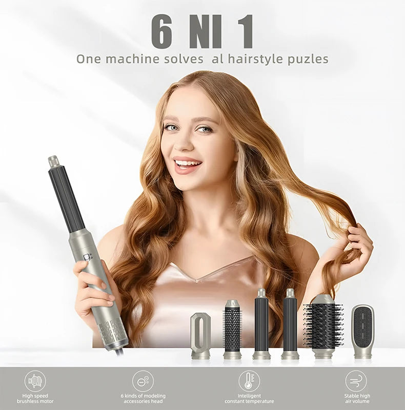 Avec une grande popularité vendant un peigne à air chaud à grande vitesse, un rouleau automatique, un sèche-cheveux électrique pliant domestique 8 en 1