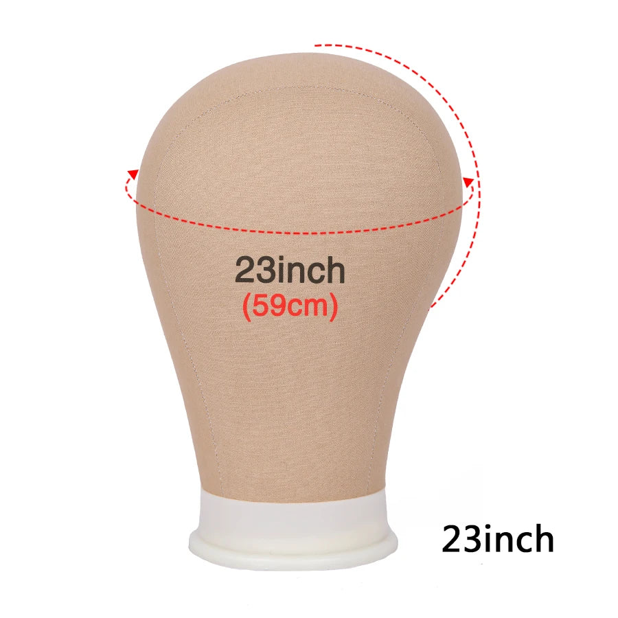 1 Piece Canvas Head For Wigs Salon Styling Head With Mount Hole For Wig Making Weave Hair Braiding Stand Hat Display Stand
