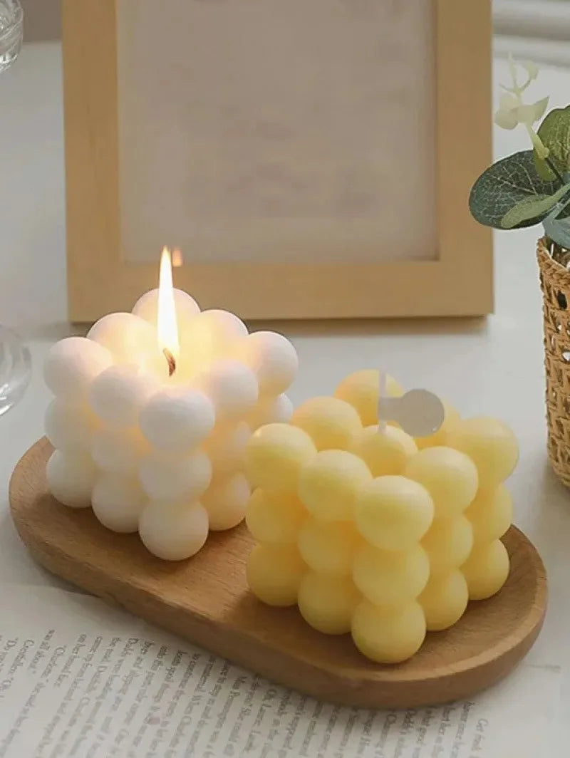 1pc Creative Ball-Shaped Soy Wax Magic Cube Aromatherapy Candle, High-End Wedding Favor Gift, Handmade Decorative Object