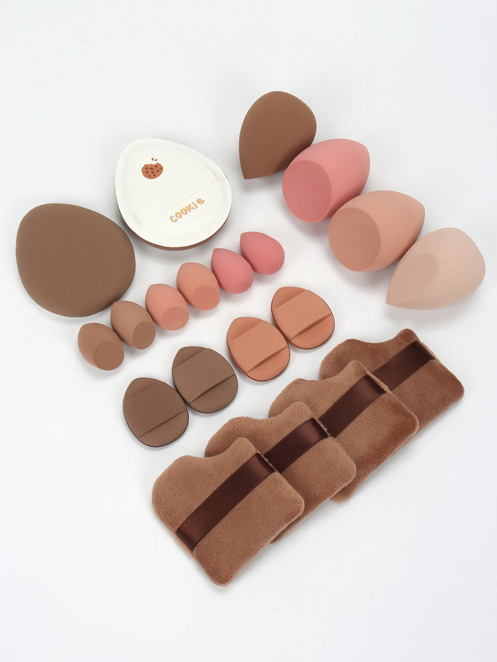 20 Pcs Pink Makeup Sponge and Makeup Puff Set Suitable for Face Cream and Powder Concealer Powder Makeup Machine