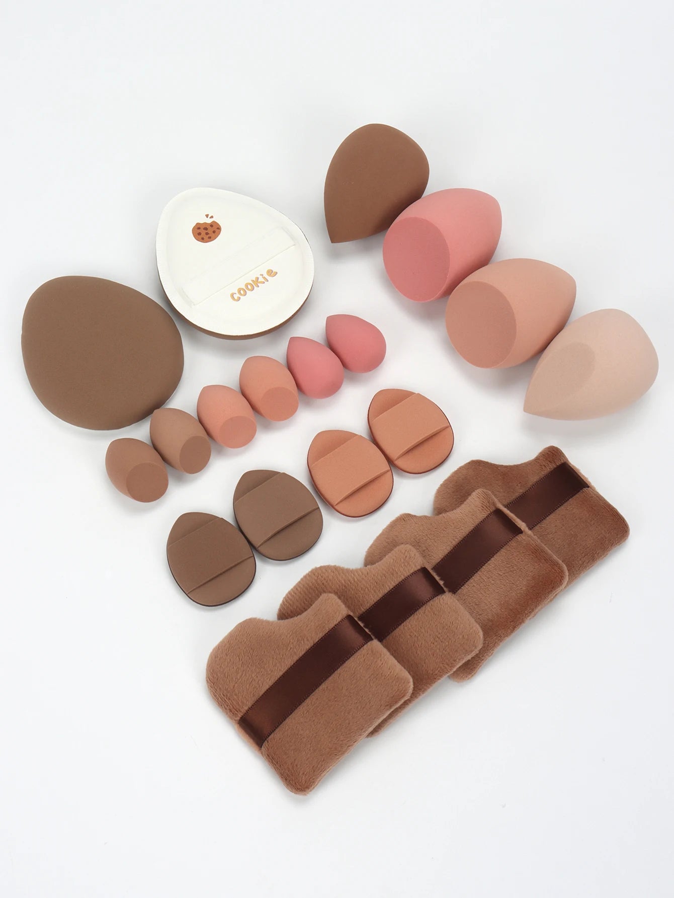 20 Pcs Pink Makeup Sponge and Makeup Puff Set Suitable for Face Cream and Powder Concealer Powder Makeup Machine