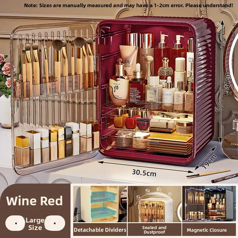 Grande boîte de rangement cosmétique acrylique multicouche Capaci Organisateur de bureau anti-poussière pour les produits de soins de la peau