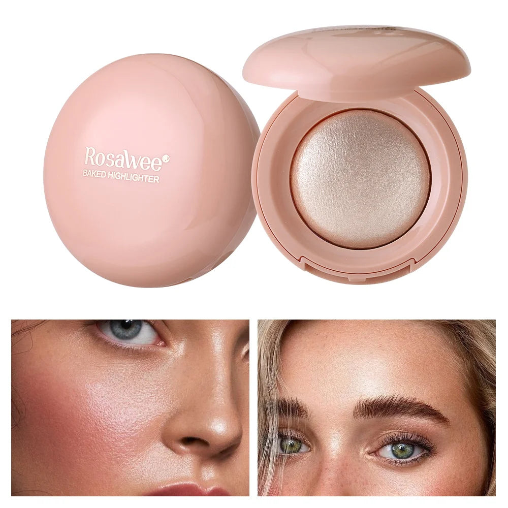 Long-lasting waterproof fine shimmer highlighter, natural glossy effect, brighten the contour and modify the face