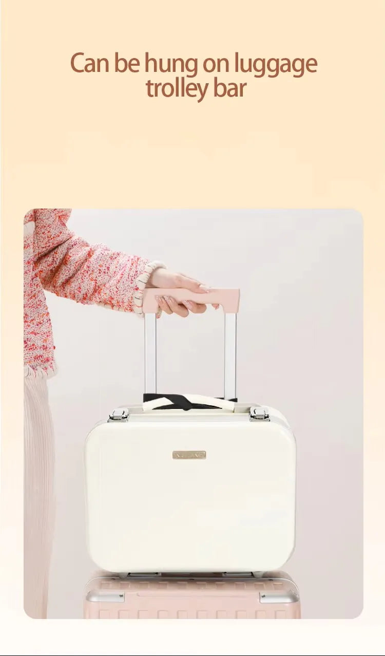 Large Capacity LED Lighted Makeup Case With Mirror Portable Detachable Cosmetic Storage Box Travel Makeup Box Cosmetic Bag