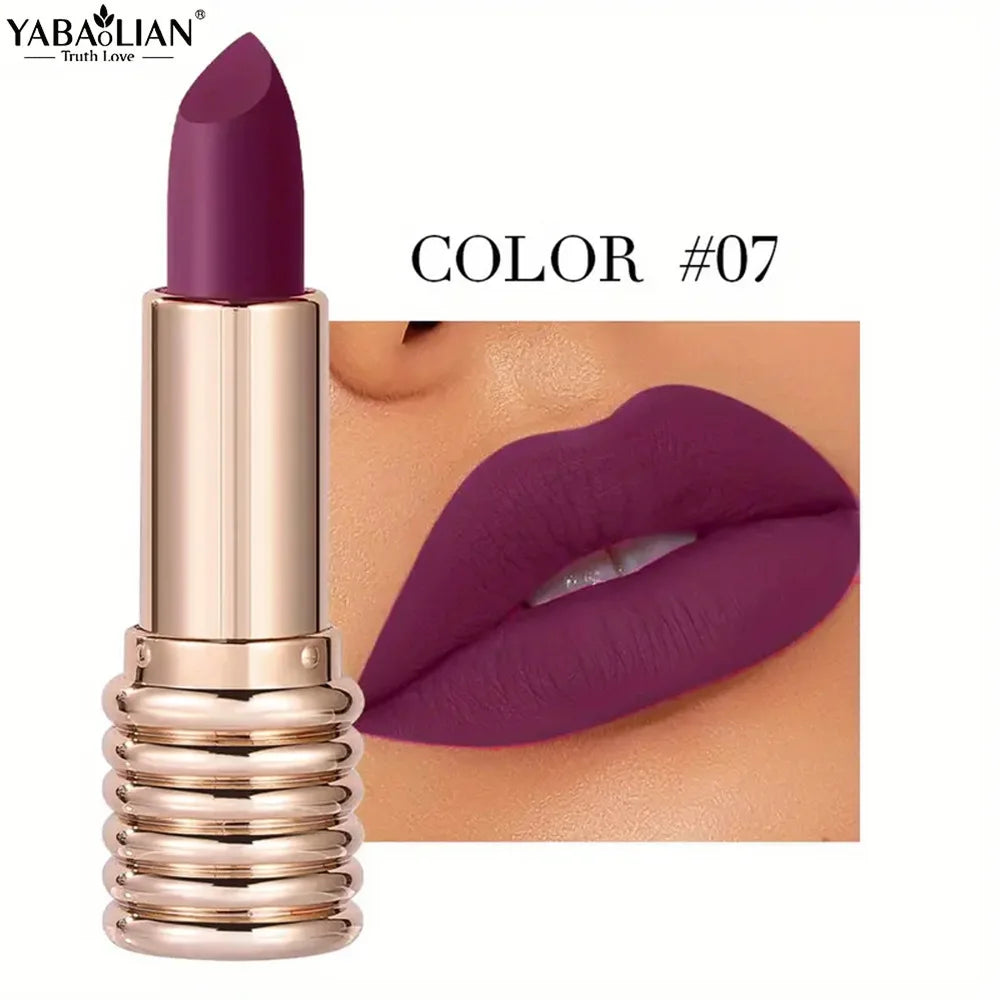 1pc Matte Lipsticks Waterproof Velvet Nude Lipstick Sexy Red Lip Stick Pigment Makeup Pink Lip Gloss Long Lasting Makeup
