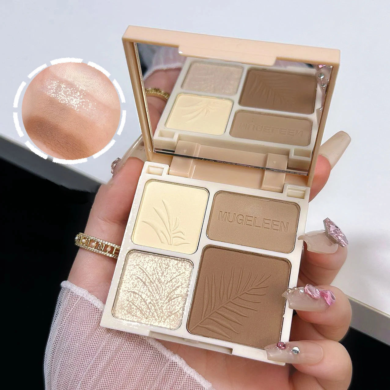 4 Colors Highlighter Contour 3D Facial Bronzer Cosmetic Brightening Beige Matte Highlights Palette Eye Shadow Nose Powder Makeup