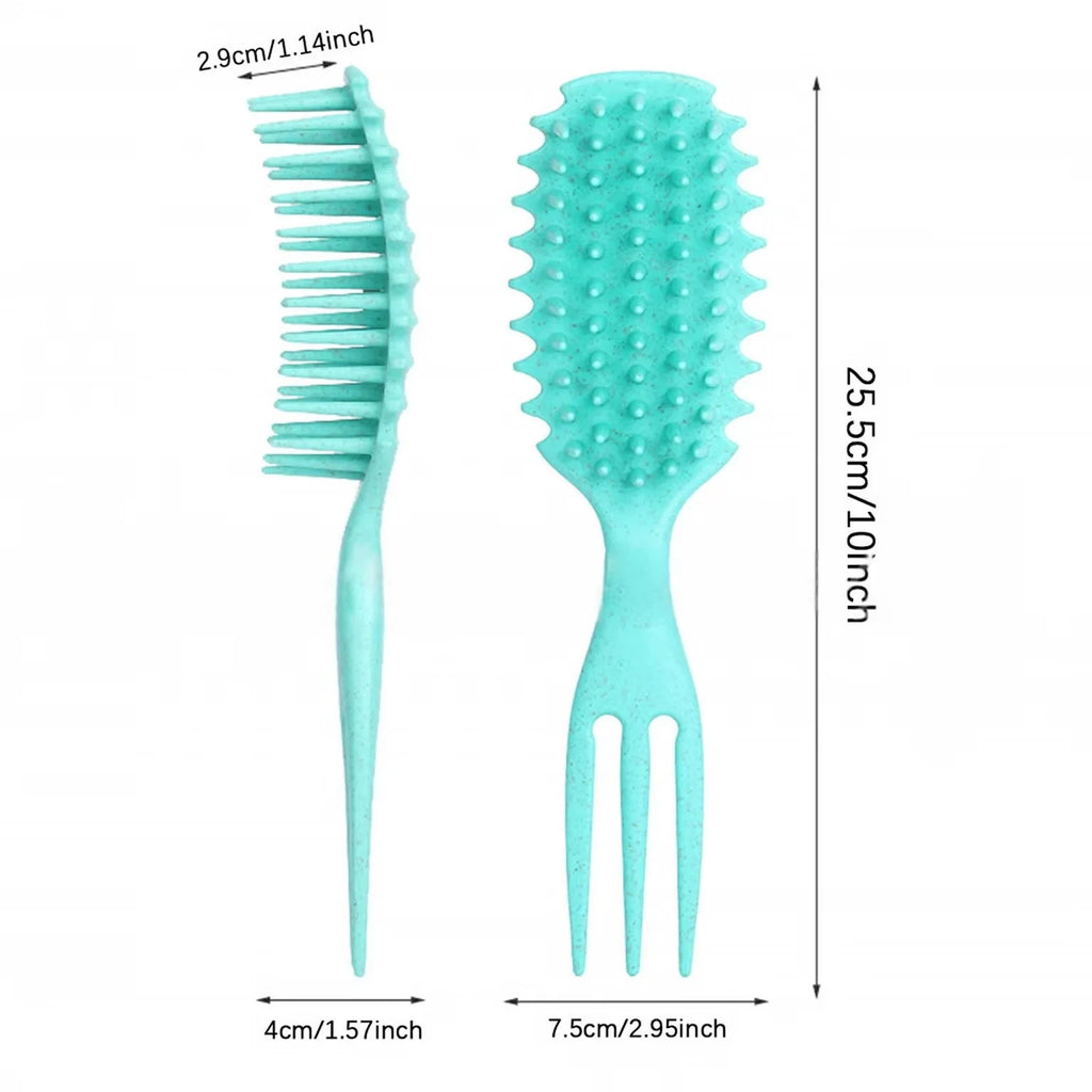 Curly Hair Brush Gentle Detangling Hairbrush Scalp Massage 3-in-1 Multifunction Curl Comb Defining Curly Hair Styling Tools