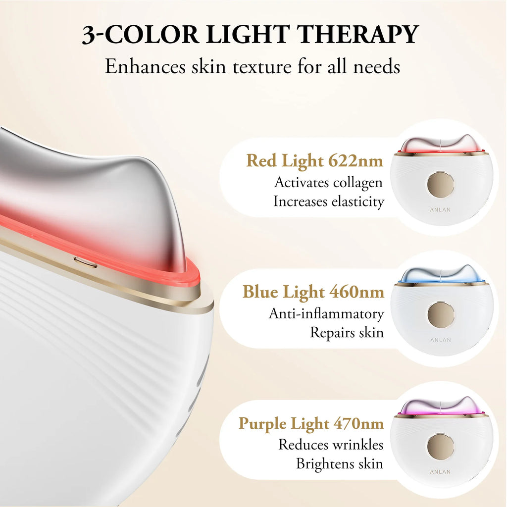 ANLAN Masseur électrique Guasha EMS Lifting du visage Anti-âge Éliminer l’œdème Raffermissant la peau Motte de chaleur Raclage Soins de la peau Appareil de beauté