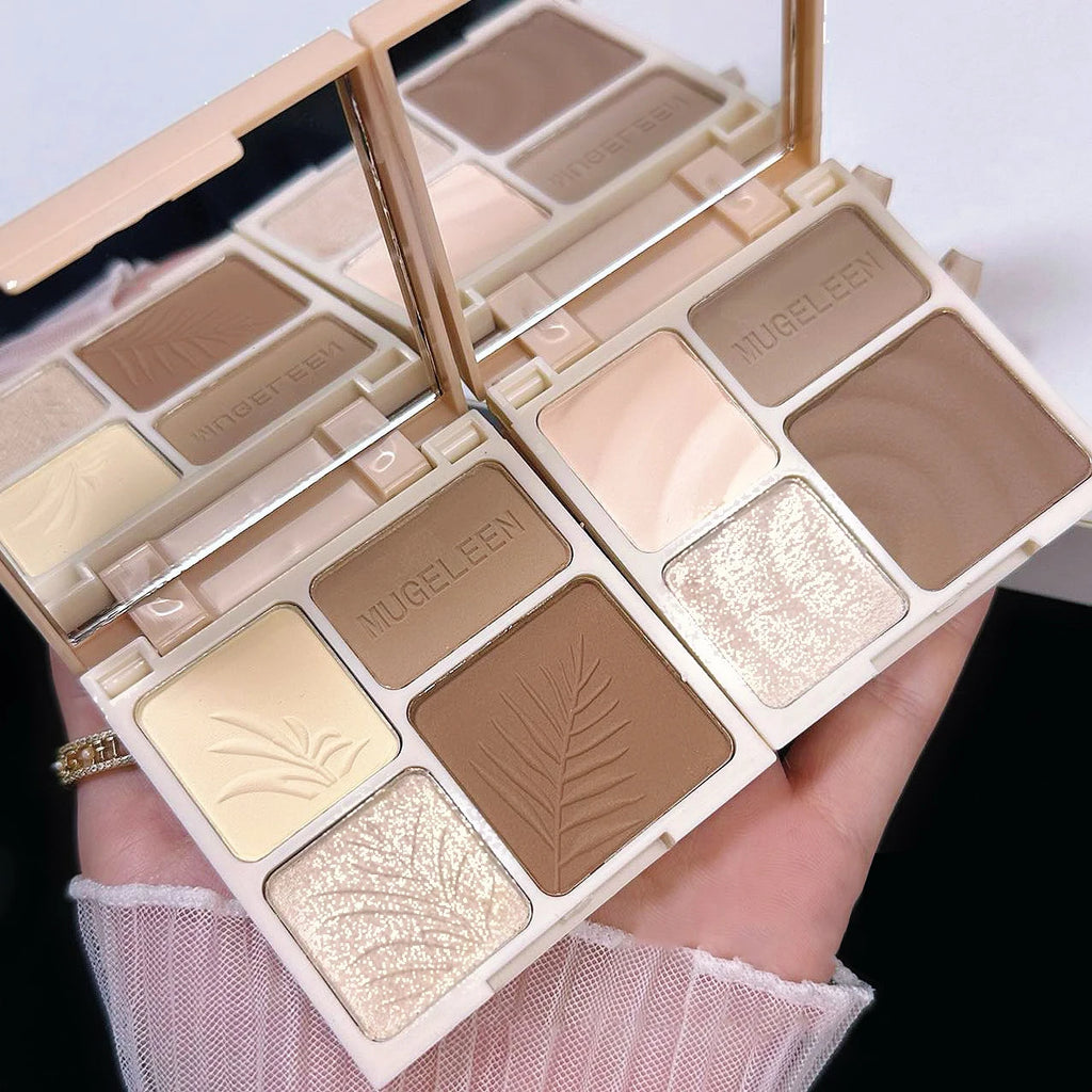 4 Colors Highlighter Contour 3D Facial Bronzer Cosmetic Brightening Beige Matte Highlights Palette Eye Shadow Nose Powder Makeup