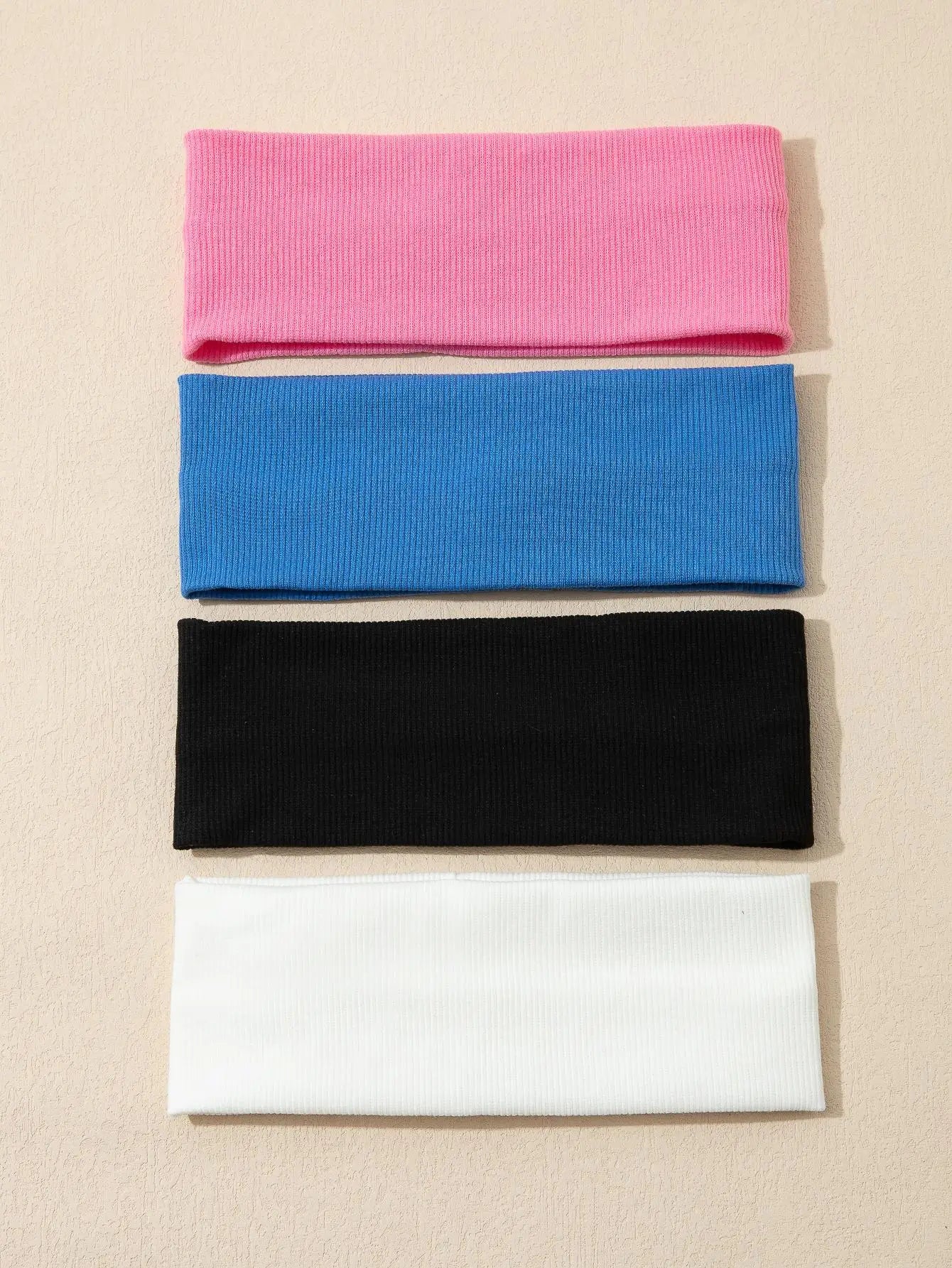 4Pcs Simple Fashion Women Solid Color Elastic HairBands Cute Wash Face Make-up Hair Band Vintage Sports Running Yoga Headbands