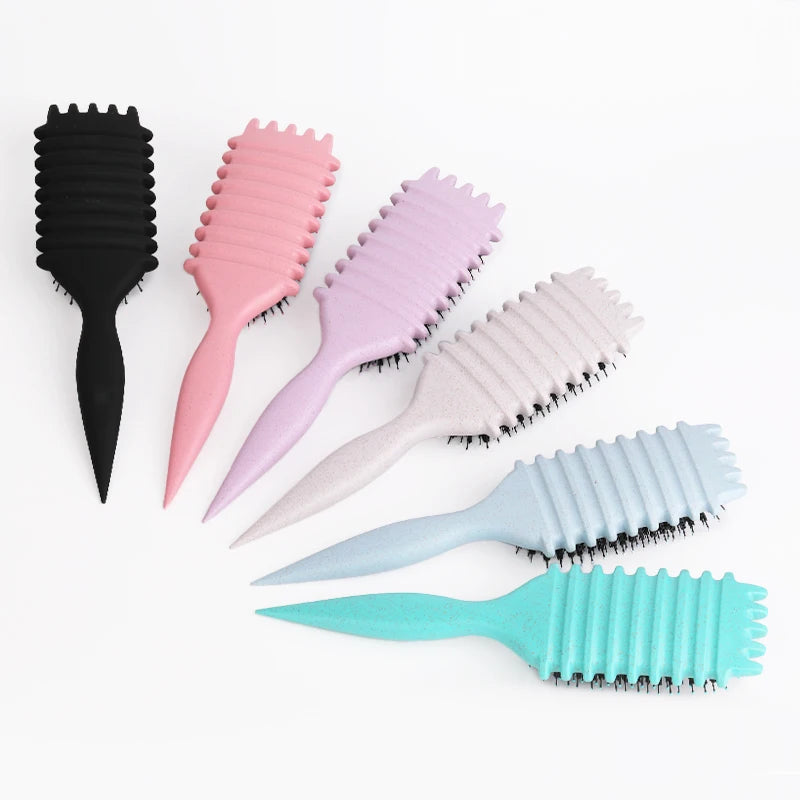 Salon Styling Curly Hair Styling Brush Curl Hair Brush pour le peignage et la mise en forme des boucles pour hommes et femmes Réduire les outils de traction