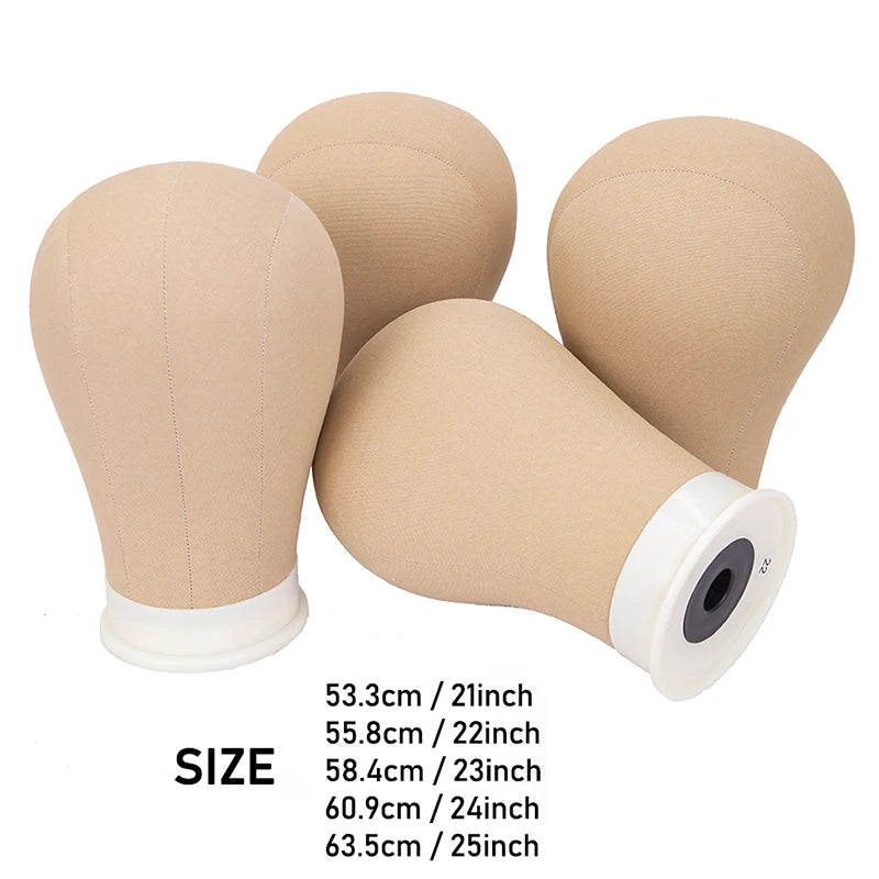 1 Piece Canvas Head For Wigs Salon Styling Head With Mount Hole For Wig Making Weave Hair Braiding Stand Hat Display Stand