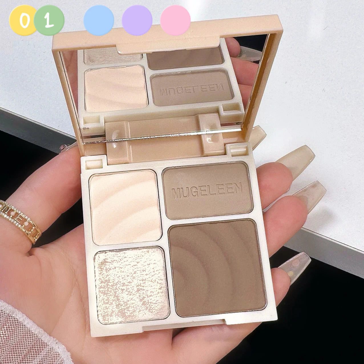 4 Colors Highlighter Contour 3D Facial Bronzer Cosmetic Brightening Beige Matte Highlights Palette Eye Shadow Nose Powder Makeup