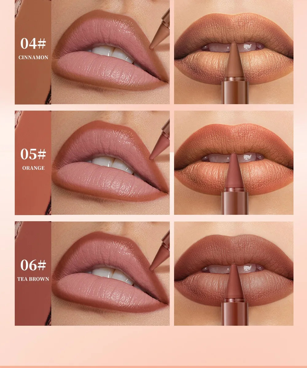 6PCS Ensemble de crayons de rouge à lèvres mats qui durent Twist-Up