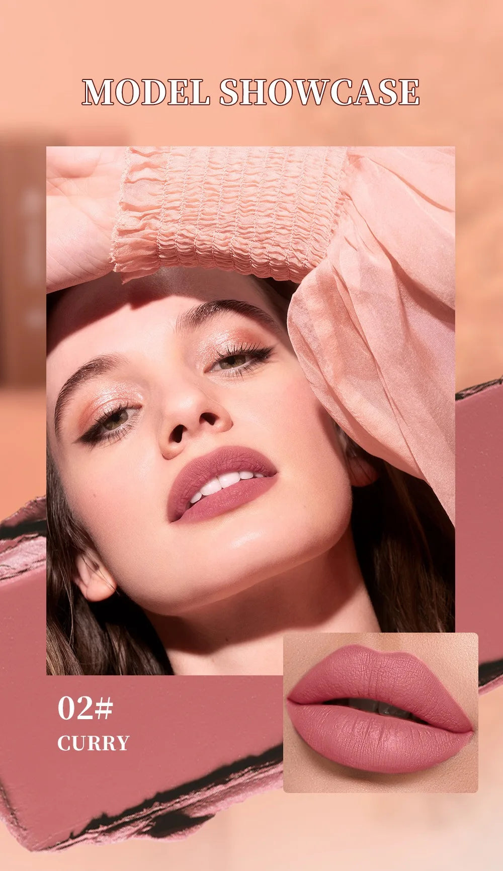 6PCS Ensemble de crayons de rouge à lèvres mats qui durent Twist-Up