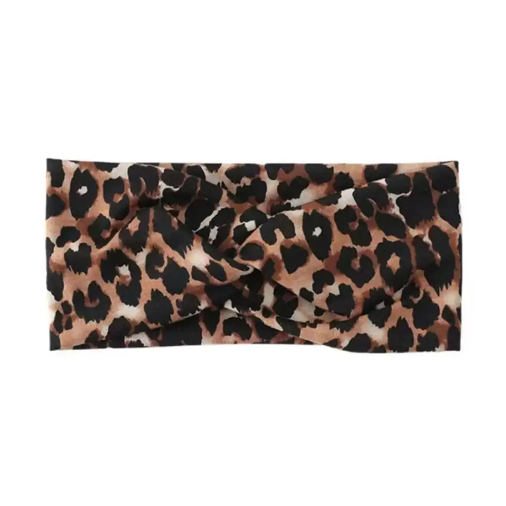 Bandeau large à imprimé bohème - Absorbant l’eau, sangles croisées, adapté au yoga, à la course à pied et à l’utilisation quotidienne