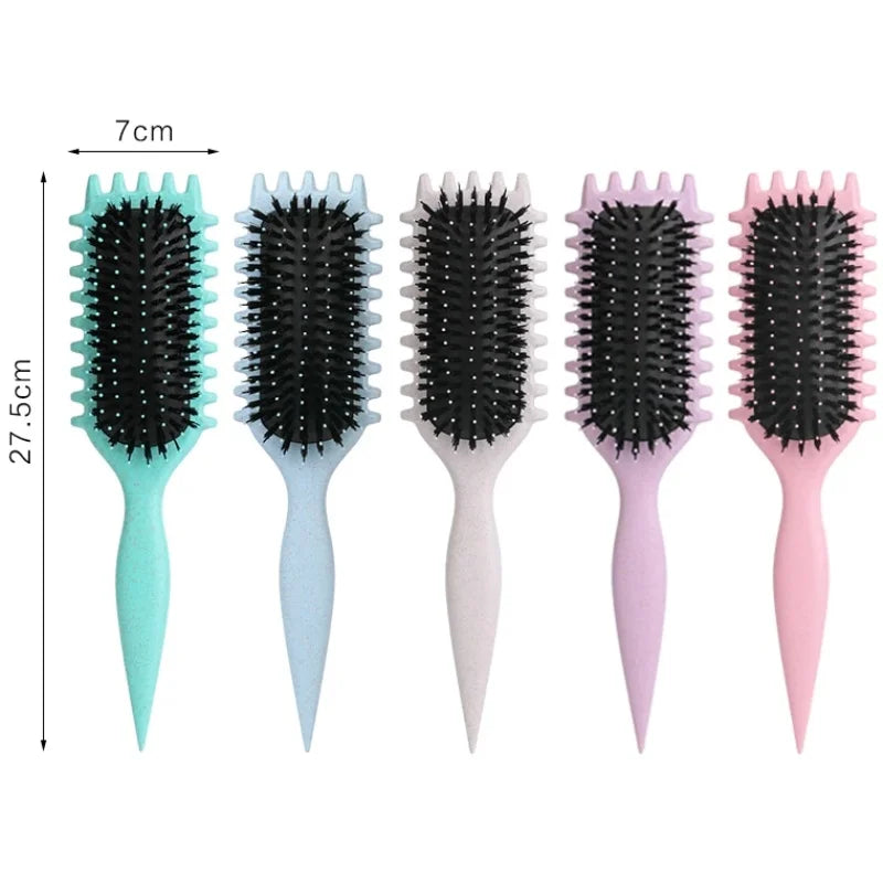 Salon Styling Curly Hair Styling Brush Curl Hair Brush pour le peignage et la mise en forme des boucles pour hommes et femmes Réduire les outils de traction