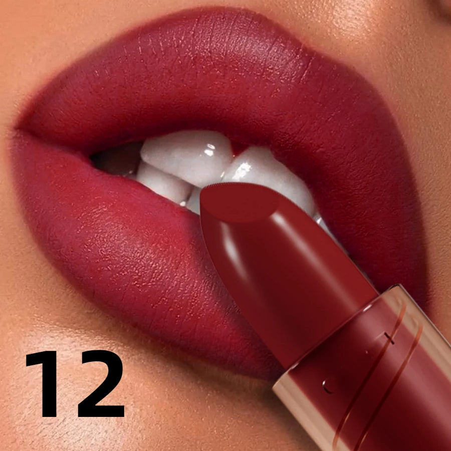 14-color Matte Lipstick  Red Lip Stick Waterproof Sexy Korean Makeup Lip Tint Brown Pink Lip Cosmetic Long Lasting Lip Gloss