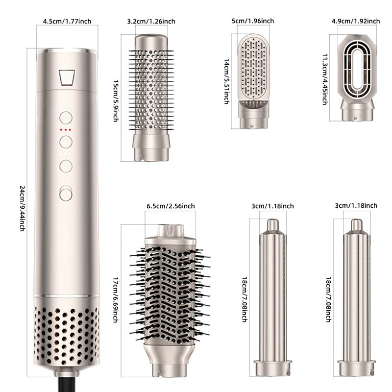 Avec une grande popularité vendant un peigne à air chaud à grande vitesse, un rouleau automatique, un sèche-cheveux électrique pliant domestique 8 en 1
