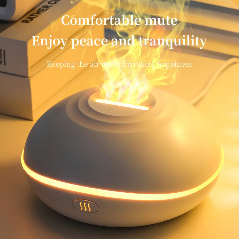 High Quality Aroma Diffuser Essential Oil Lamp 200ml USB Portable Air Humidifier with Color Flame Night Light