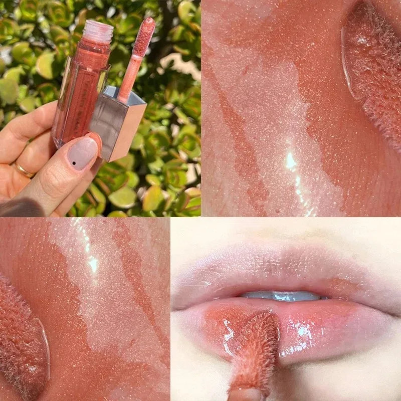 Hot 9 Colors Lip Gloss Rouge à lèvres Water Gloss Highlight Mirror Lasting FUSSY HEAT RIRI Sparkling Charming Hydratant Lip Care