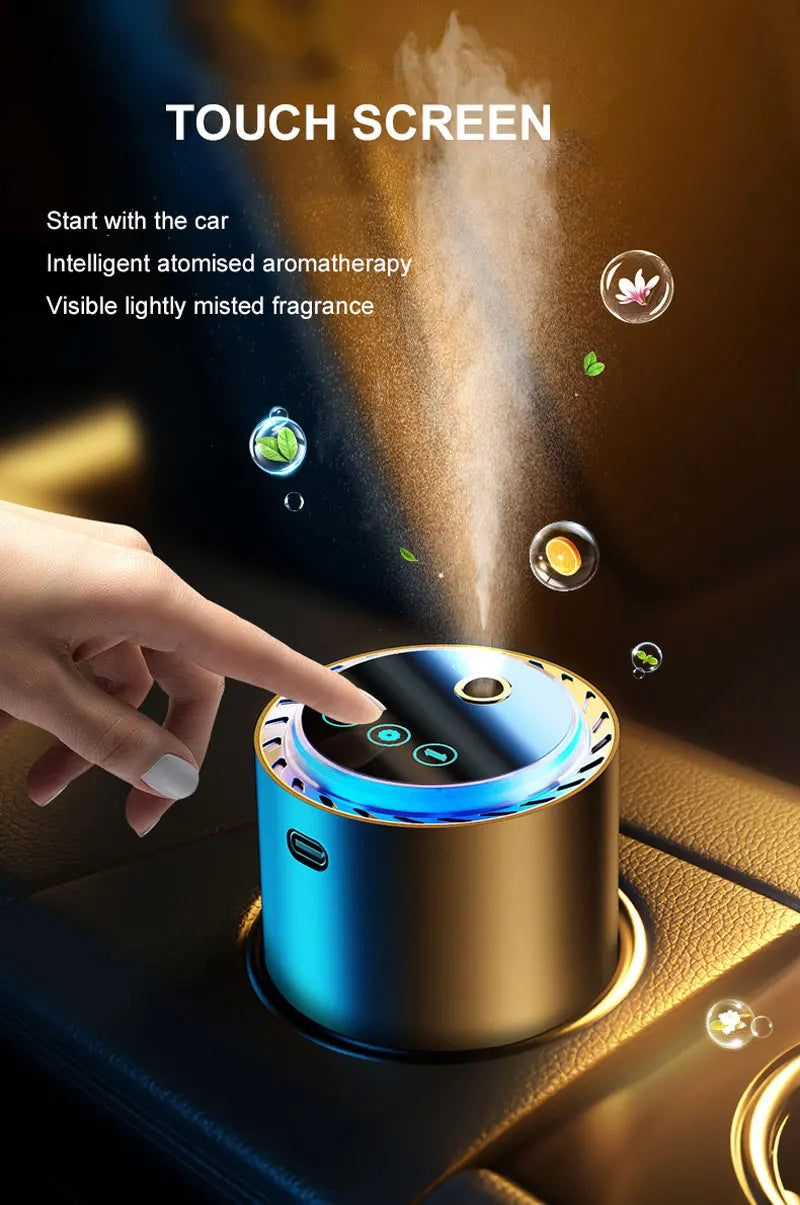 Car Perfume Diffuser Smart Air Freshener Automatic Spraying 1200MAH Touch Screen Auto Essential Oil Aromatherapy Remove Odors