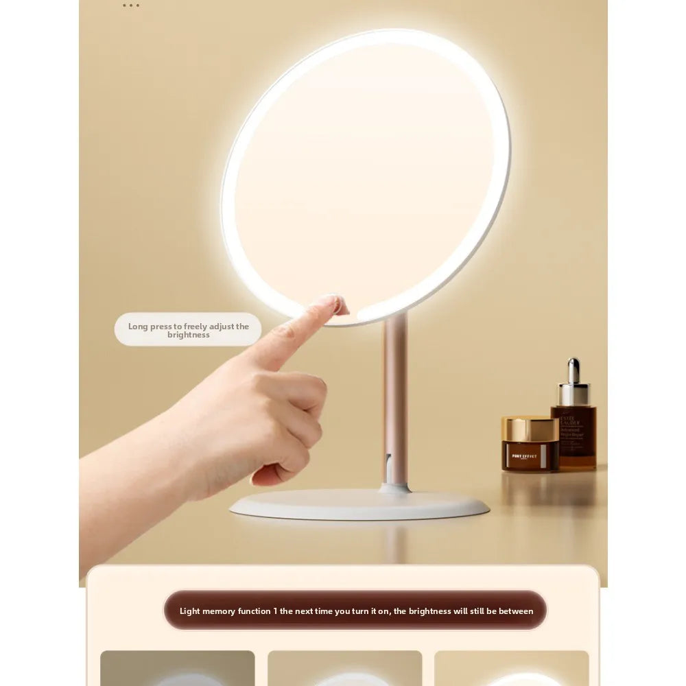 Makeup LED Touch Screen Makeup Mirror Foldable Illuminated 3 Colors Lighting Modes USB Rechargeable Cosmetic Mirror Tools Mirror