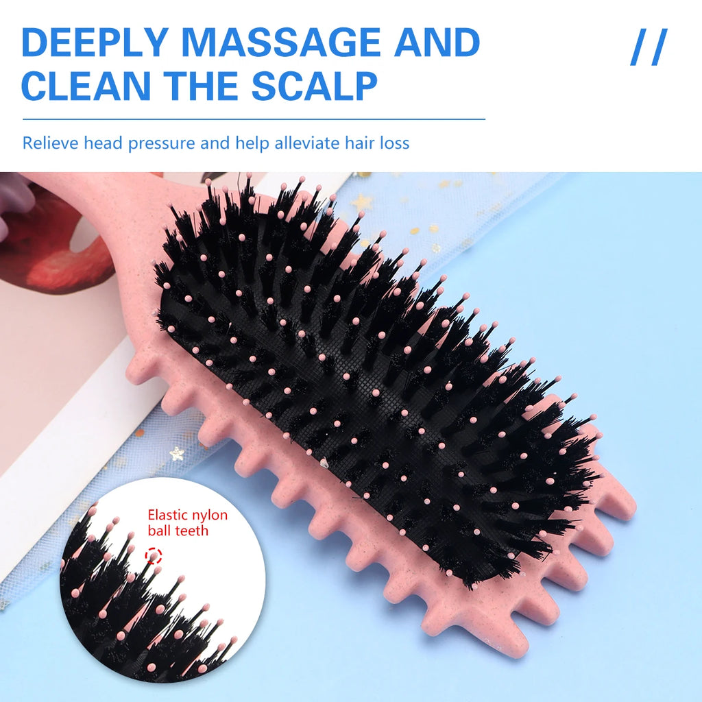Salon Styling Curly Hair Styling Brush Curl Hair Brush pour le peignage et la mise en forme des boucles pour hommes et femmes Réduire les outils de traction