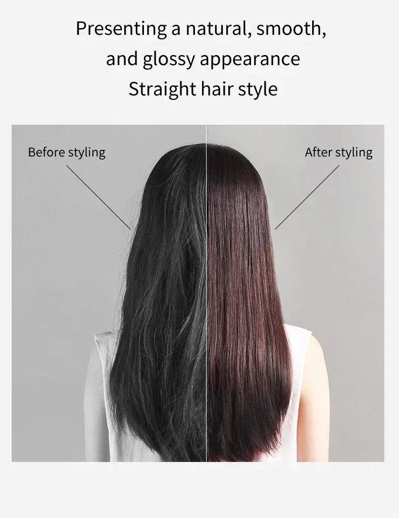 2 IN 1 Professional Hair Straightener & Hair Dryer Heat-Up Hair Flat Iron, Negative Ion Iron Long-Lasting Styling Tool