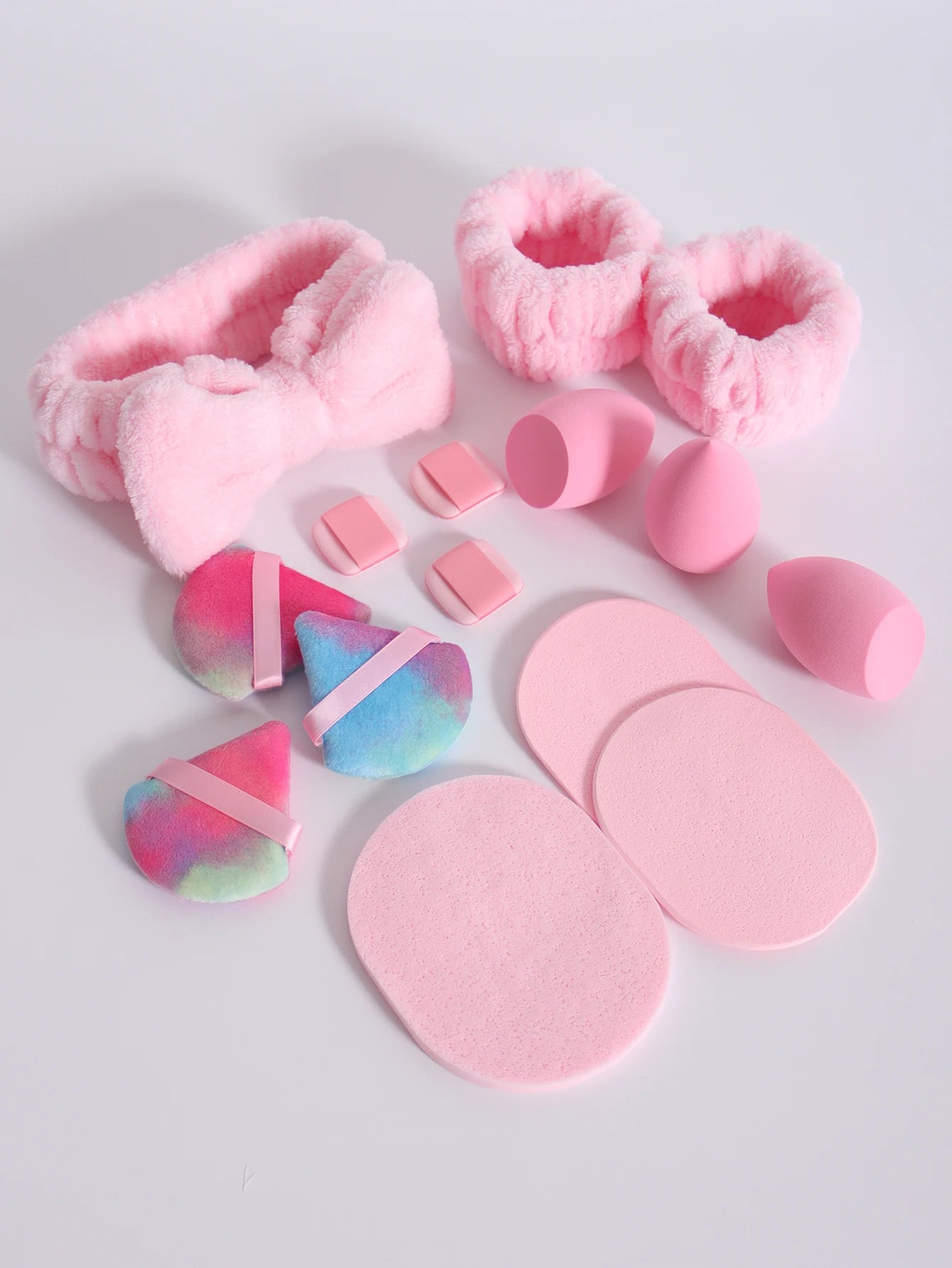 15 件套 Cosmetic Puff Makeup Sponge Blender Beauty Egg Foundation Sponges Puff Wash Face Headband Wristband Make up Accessories