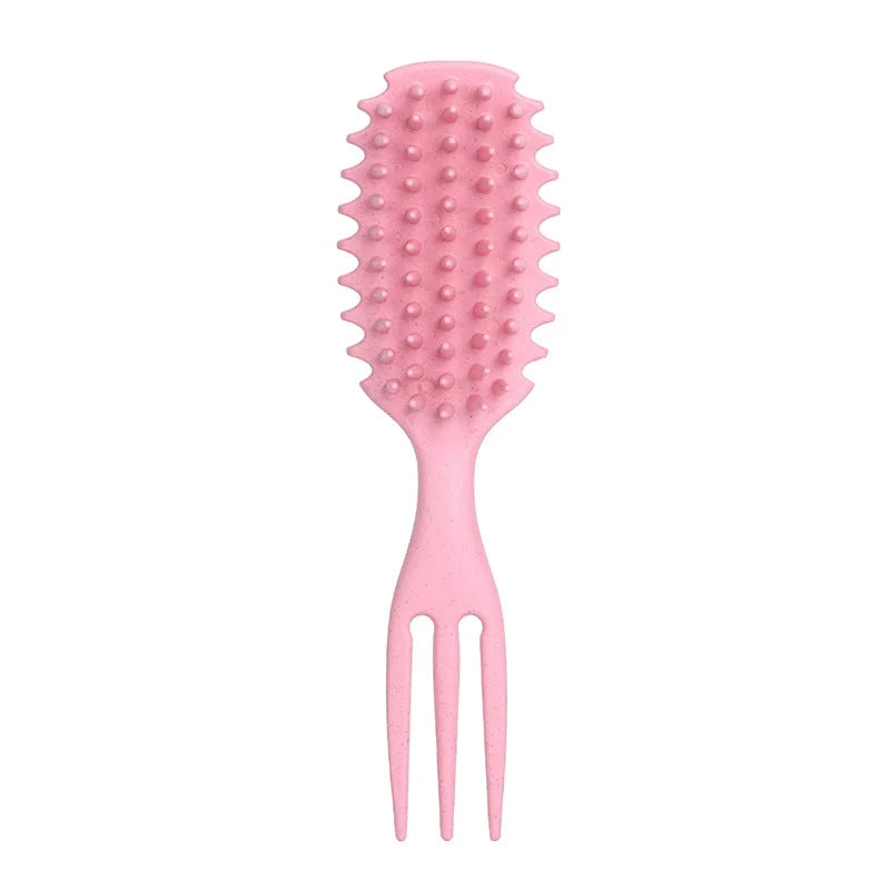 Curly Hair Brush Gentle Detangling Hairbrush Scalp Massage 3-in-1 Multifunction Curl Comb Defining Curly Hair Styling Tools