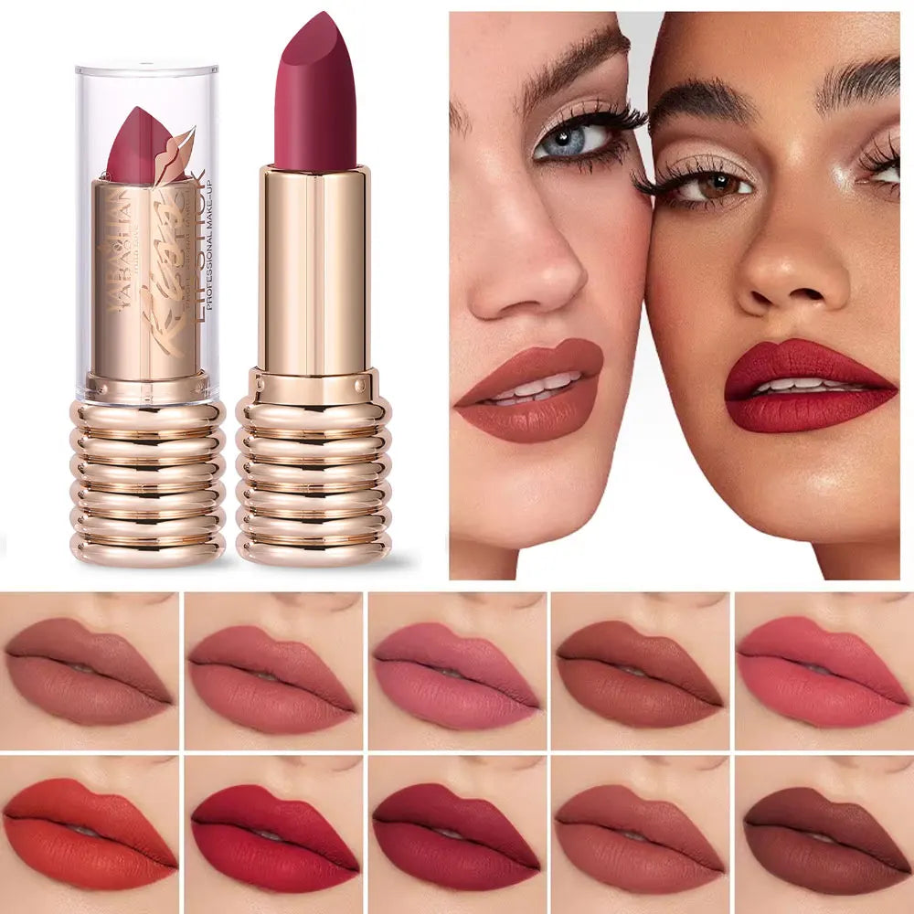 1pc Matte Lipsticks Waterproof Velvet Nude Lipstick Sexy Red Lip Stick Pigment Makeup Pink Lip Gloss Long Lasting Makeup