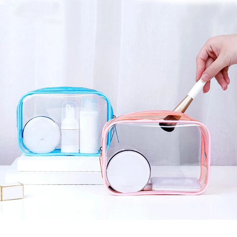 1PC Large Capacity Waterproof Cosmetic Bag Clear Summer Storage Makeup Organizer Bags Supplies Girl Transparent Pencil Case