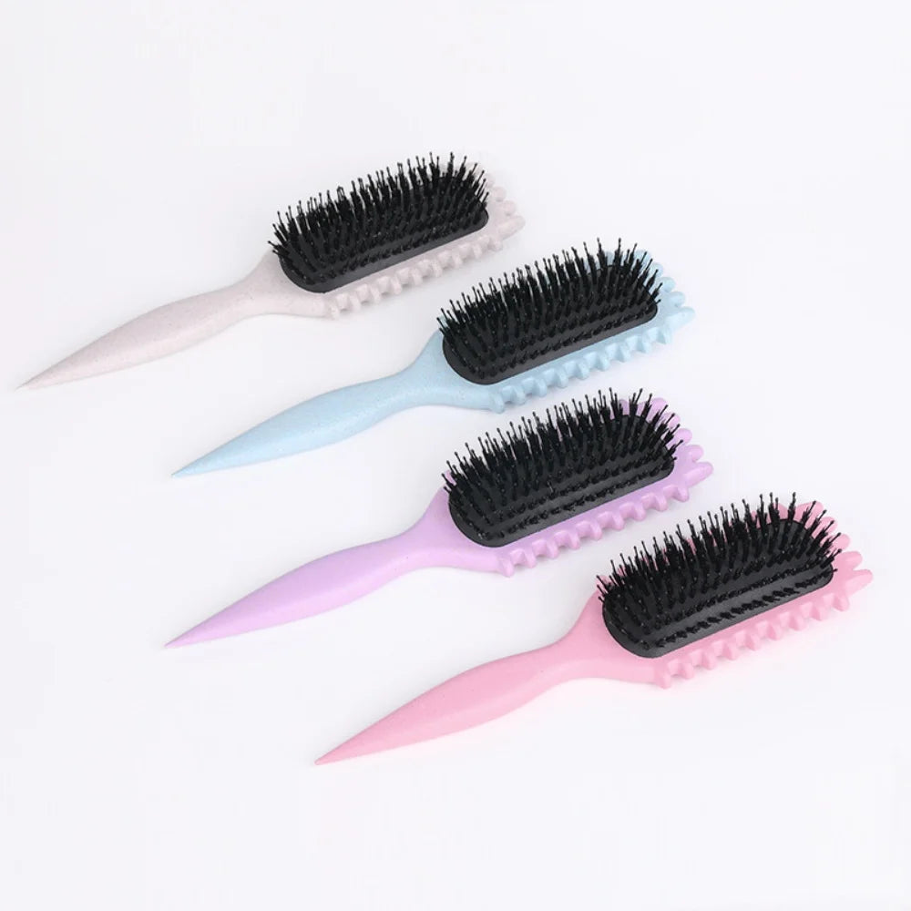 Salon Styling Curly Hair Styling Brush Curl Hair Brush pour le peignage et la mise en forme des boucles pour hommes et femmes Réduire les outils de traction