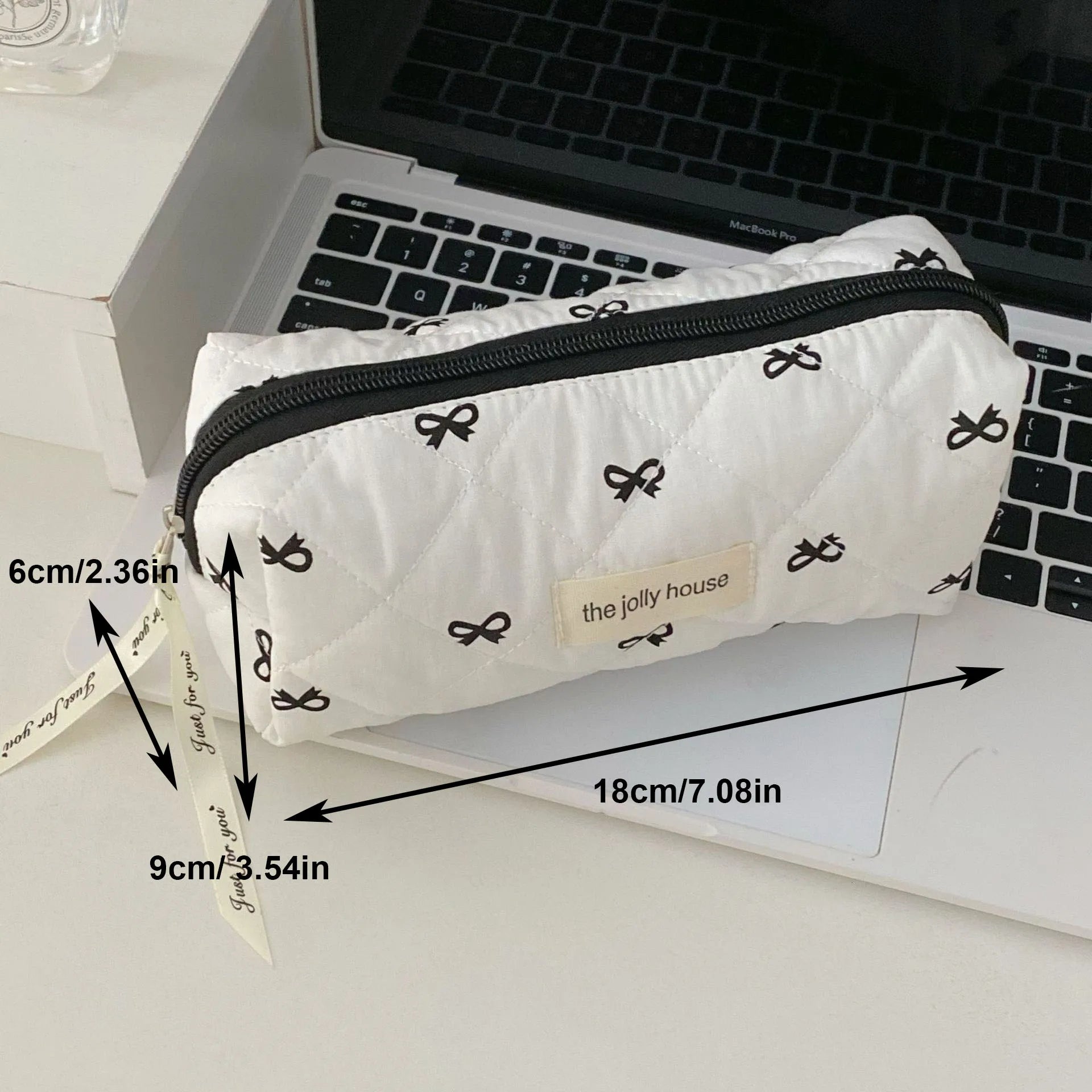 Fashion Cherry Tote Women Makeup Bag Portable Cute Ladies Cosmetic Toiletry Storage Pouch Handbag Cotton Quilted Zipper Bag