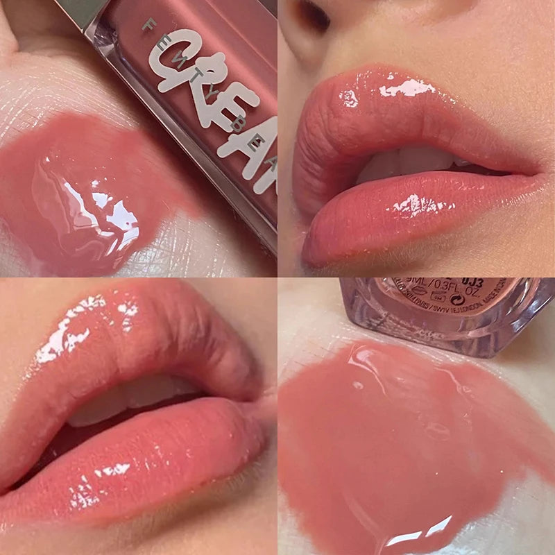 Hot 9 Colors Lip Gloss Rouge à lèvres Water Gloss Highlight Mirror Lasting FUSSY HEAT RIRI Sparkling Charming Hydratant Lip Care