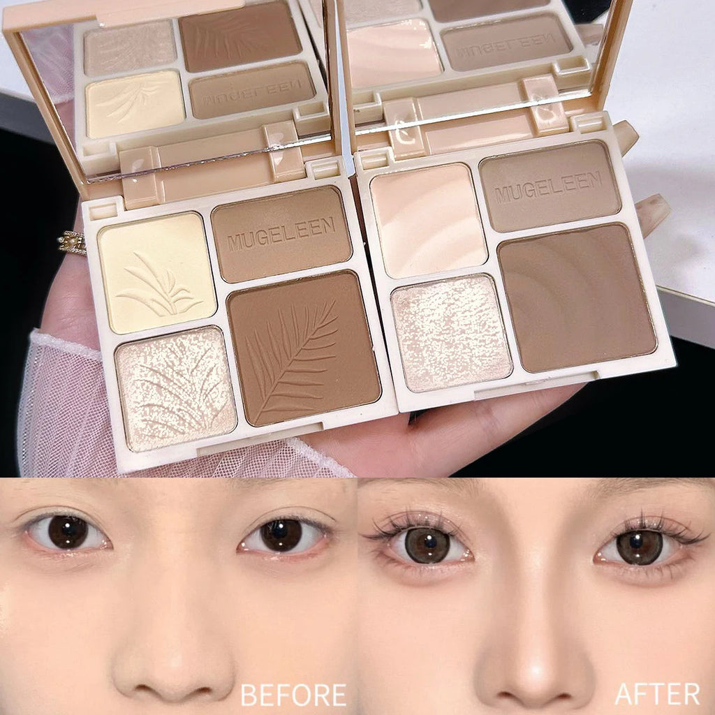4 Colors Highlighter Contour 3D Facial Bronzer Cosmetic Brightening Beige Matte Highlights Palette Eye Shadow Nose Powder Makeup