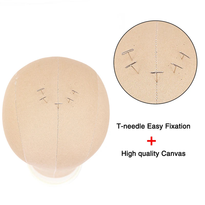 1 Piece Canvas Head For Wigs Salon Styling Head With Mount Hole For Wig Making Weave Hair Braiding Stand Hat Display Stand