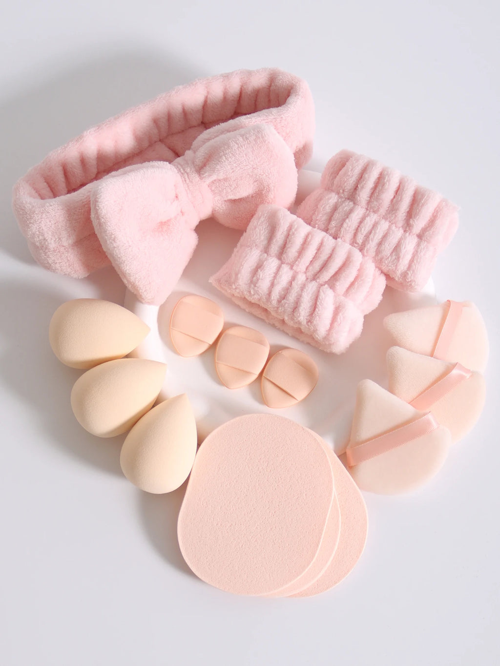 15 件套 Cosmetic Puff Makeup Sponge Blender Beauty Egg Foundation Sponges Puff Wash Face Headband Wristband Make up Accessories