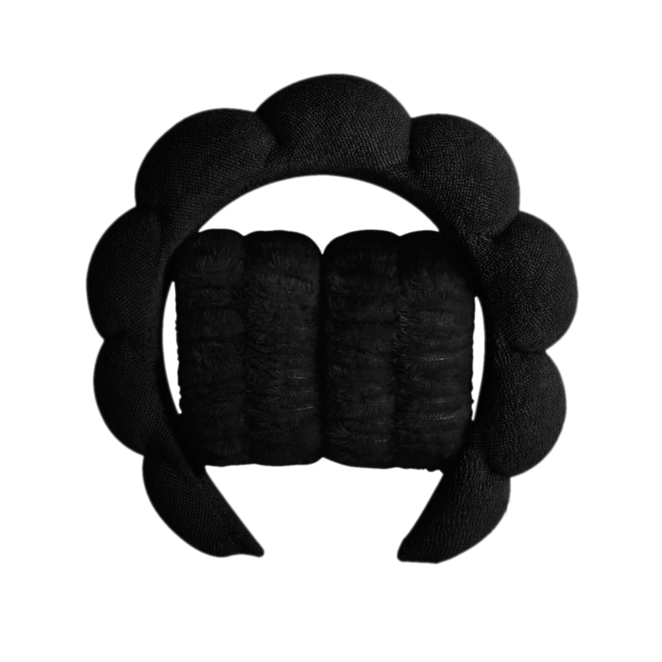 3Pcs Fashion Microfiber Washing Wristbands Scrunchies Puffy Headband Spa Bubble Headband for Washing Face Makeup Shower Skincare