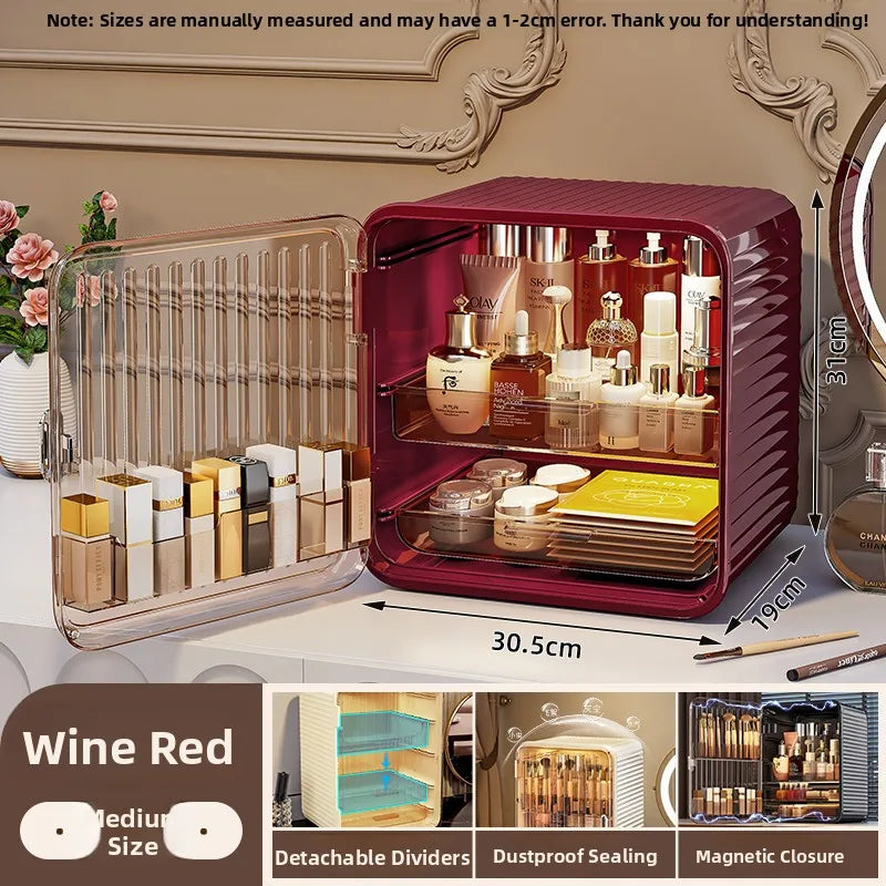 Grande boîte de rangement cosmétique acrylique multicouche Capaci Organisateur de bureau anti-poussière pour les produits de soins de la peau