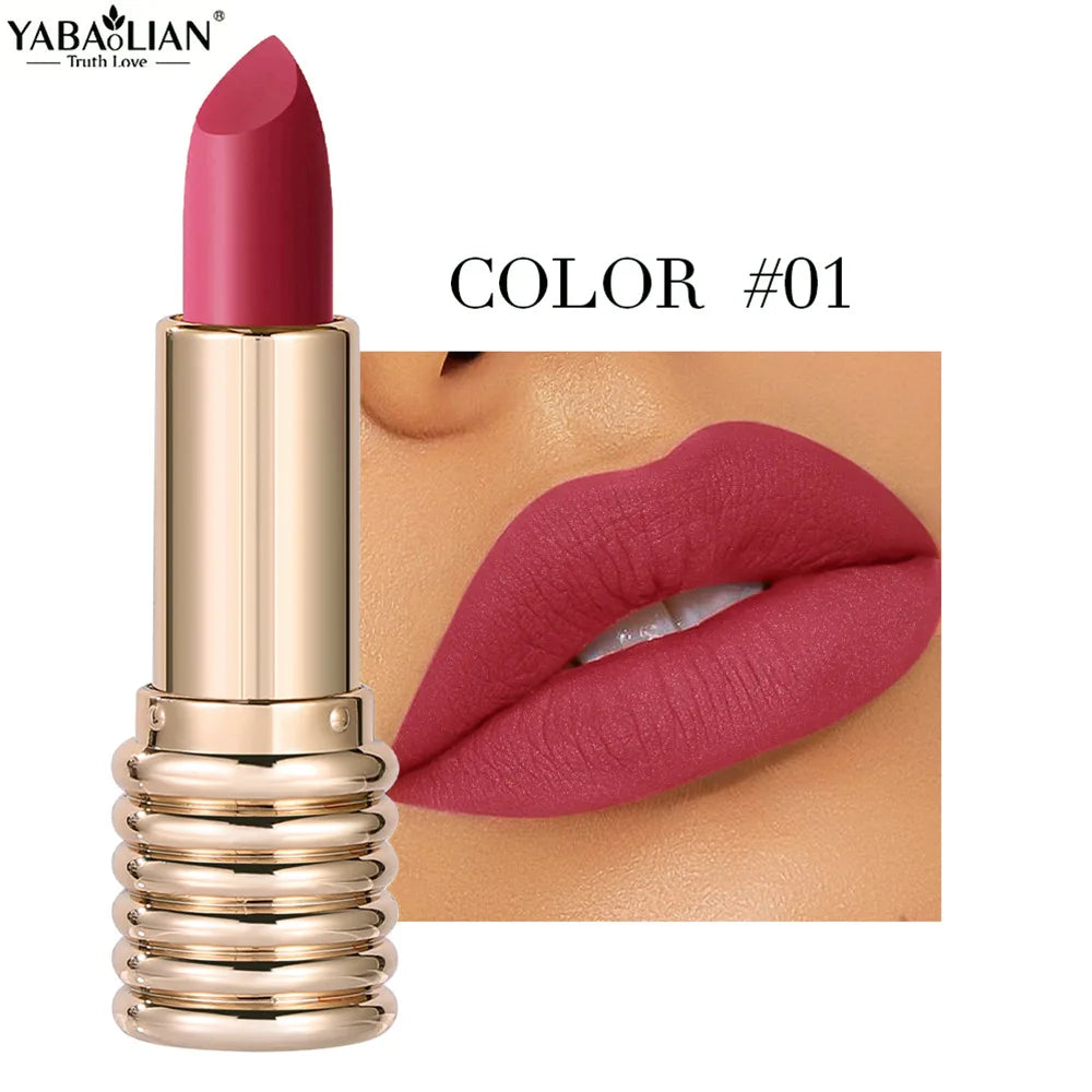 1pc Matte Lipsticks Waterproof Velvet Nude Lipstick Sexy Red Lip Stick Pigment Makeup Pink Lip Gloss Long Lasting Makeup