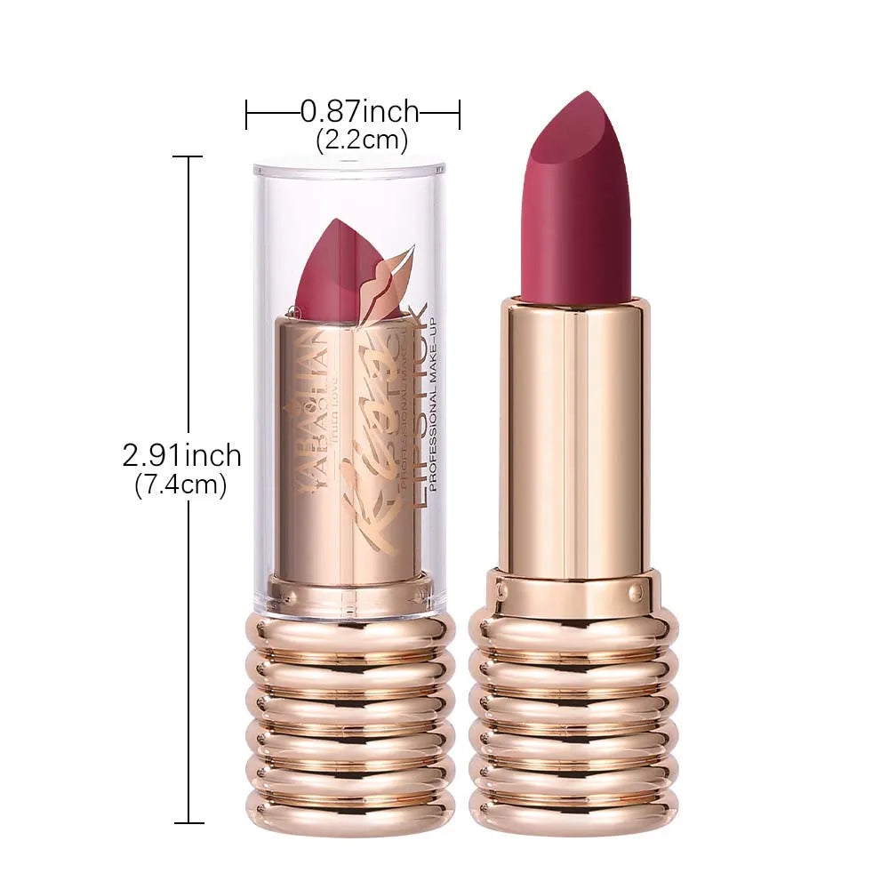 1pc Matte Lipsticks Waterproof Velvet Nude Lipstick Sexy Red Lip Stick Pigment Makeup Pink Lip Gloss Long Lasting Makeup
