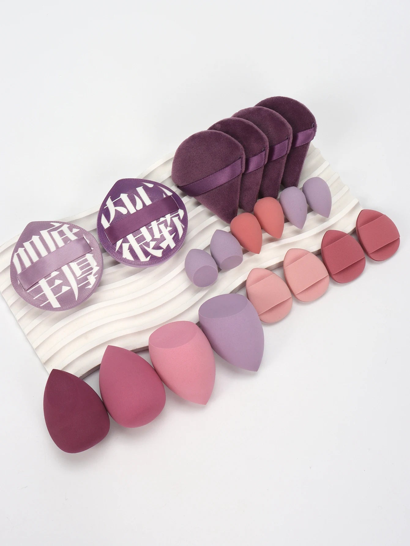 20 Pcs Pink Makeup Sponge and Makeup Puff Set Suitable for Face Cream and Powder Concealer Powder Makeup Machine