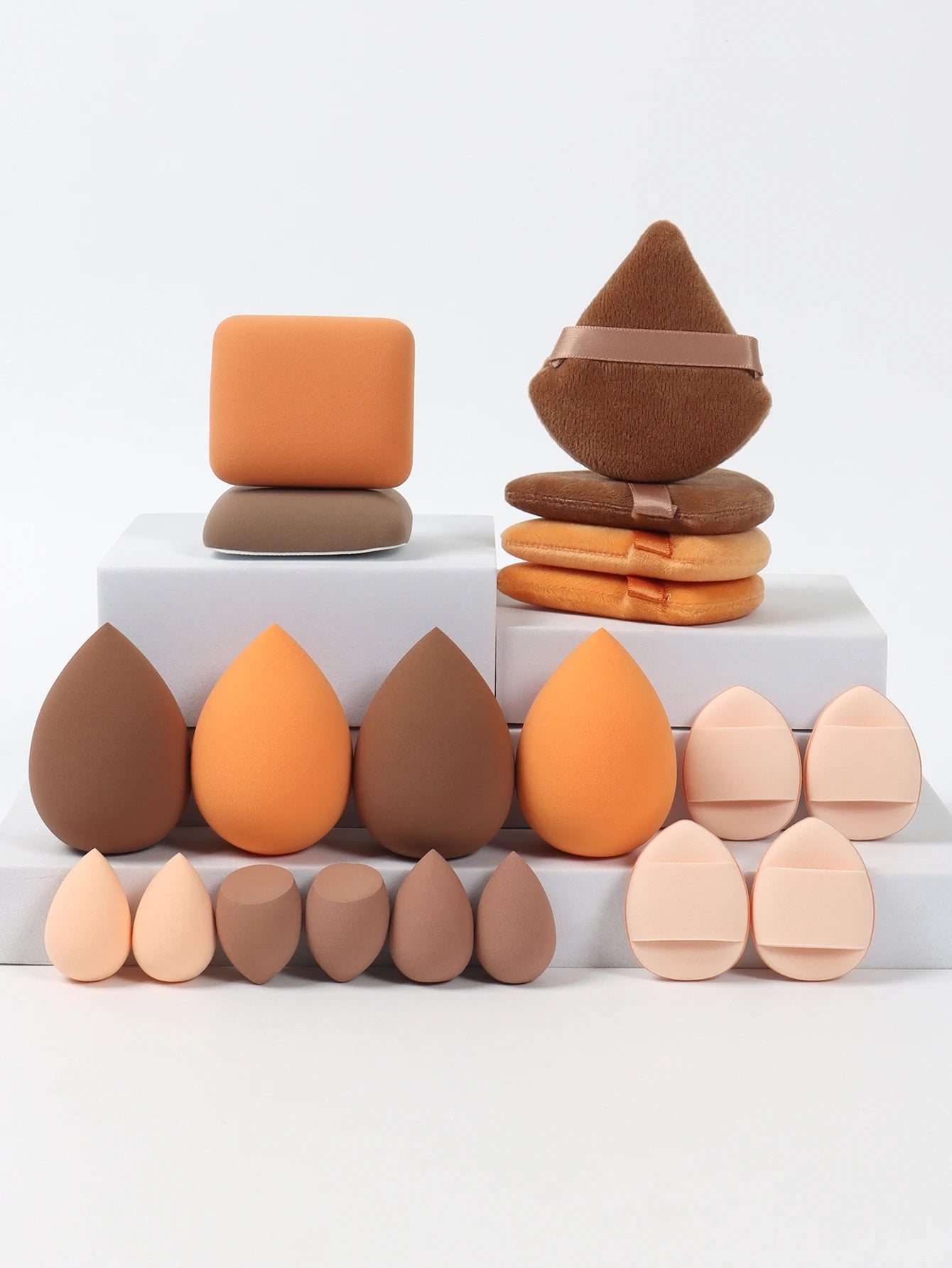 20 Pcs Pink Makeup Sponge and Makeup Puff Set Suitable for Face Cream and Powder Concealer Powder Makeup Machine