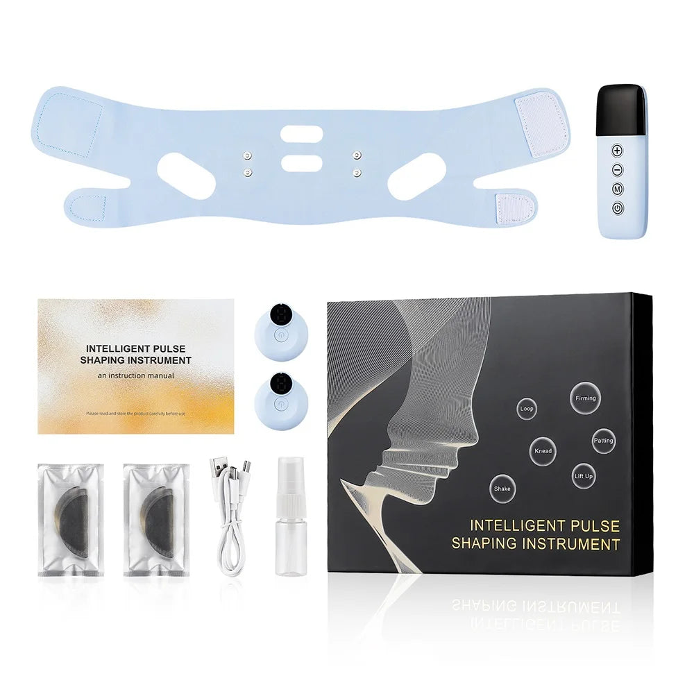 V Line Face Sliming Strap Facial EMS Levage Machine Micro-courant Face Masseur Basse Fréquence Pulse Chin Cheek Lift Up Belt