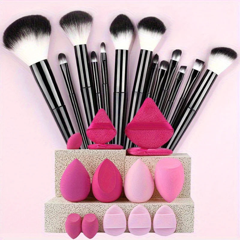Pinceaux de maquillage 8-29 pièces Kit de maquillage Professionnel Femmes Cosmétique Brosse à poudre  Fond à paupières etc.